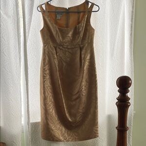 Donna Morgan Gold Sleeveless Midi Dress